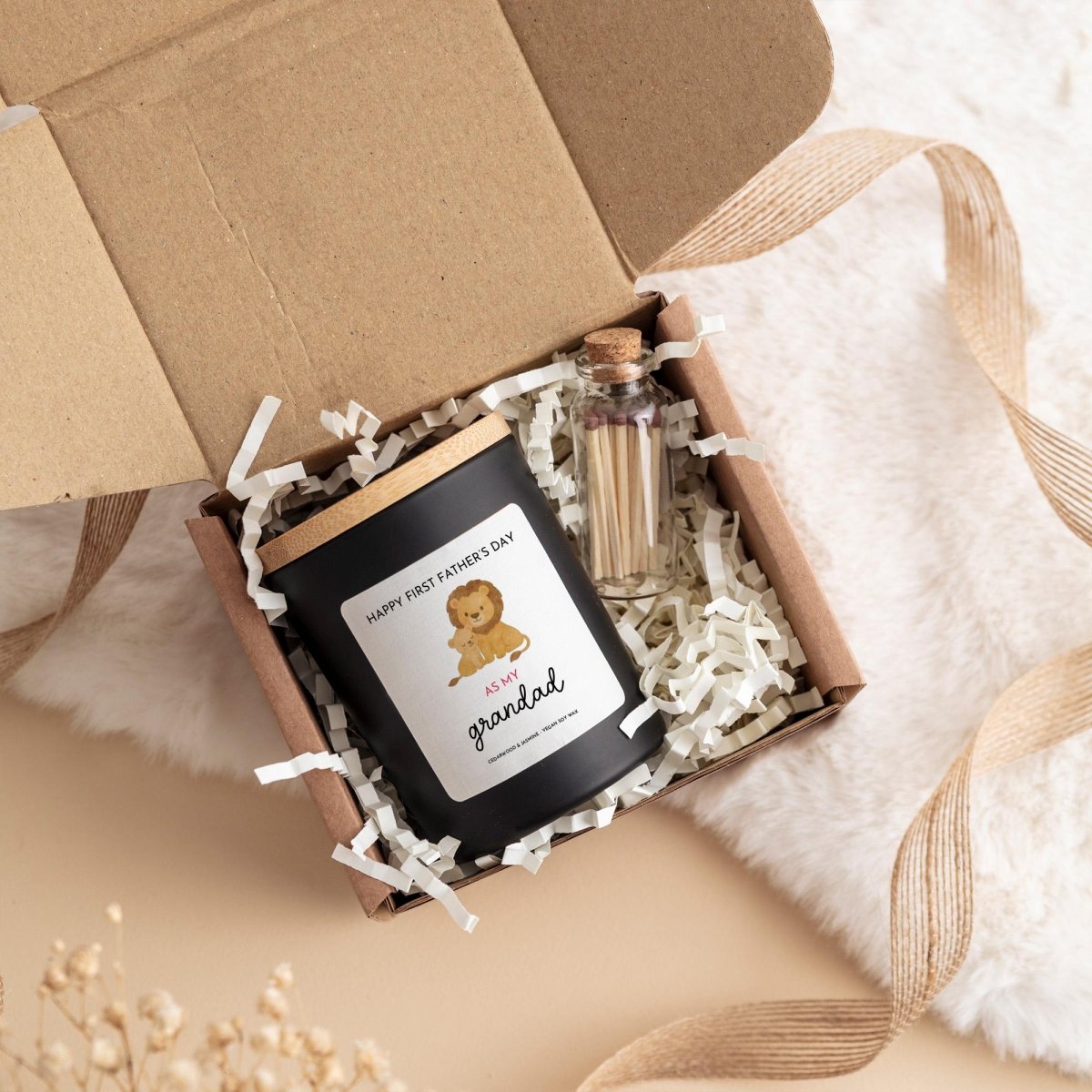 First Father’s Day Stepdad Candle Gift, New Stepdad Present Box Keepsake