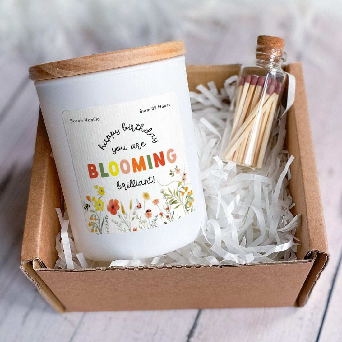 Floral Birthday Candle Gift for Her, Blooming Brilliant Soy Wax Candle, Flower Design