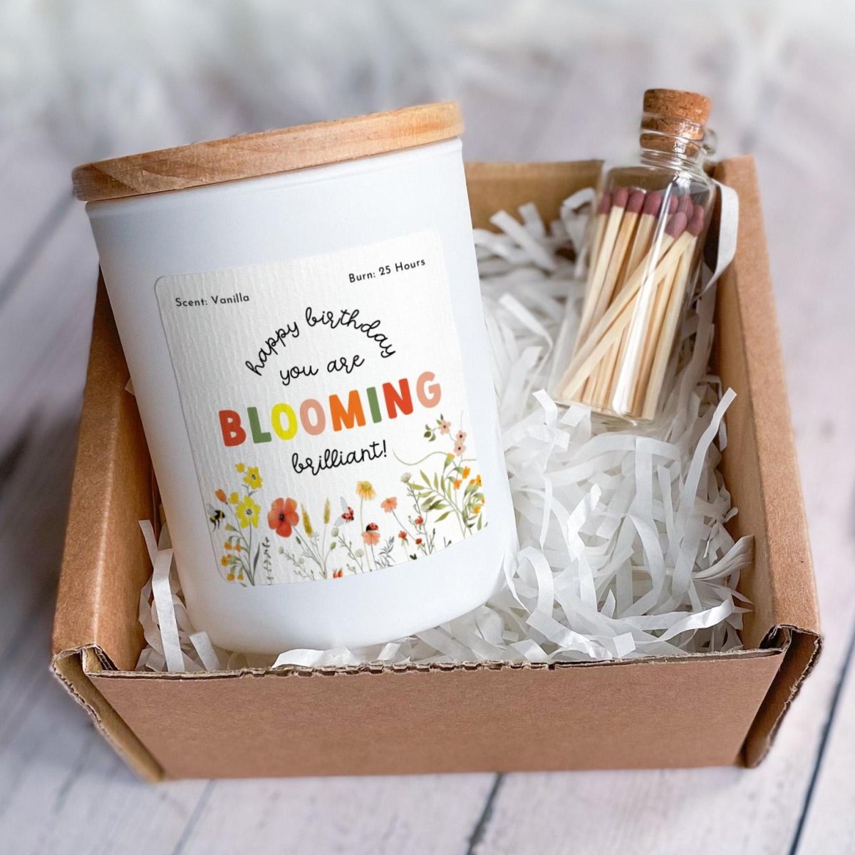 Floral Birthday Candle Gift for Her, Blooming Brilliant Soy Wax Candle, Flower Design