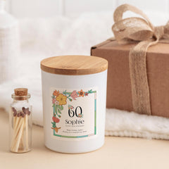 Floral Birthday Candle Gift Set for Her Elegant Scented Keepsake 30th 40th 50th 60th Birthday Present for Mum Sister Friend Nanny Grandma