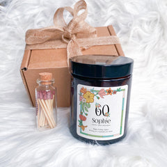 Floral Birthday Candle Gift Set for Her Elegant Scented Keepsake 30th 40th 50th 60th Birthday Present for Mum Sister Friend Nanny Grandma