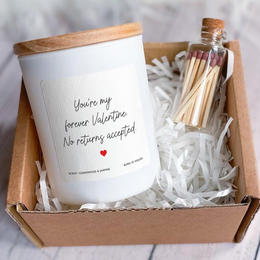 Forever Valentine Candle – Funny Romantic Love Quote Gift for Partner, Valentine’s Day or Anniversary Keepsake