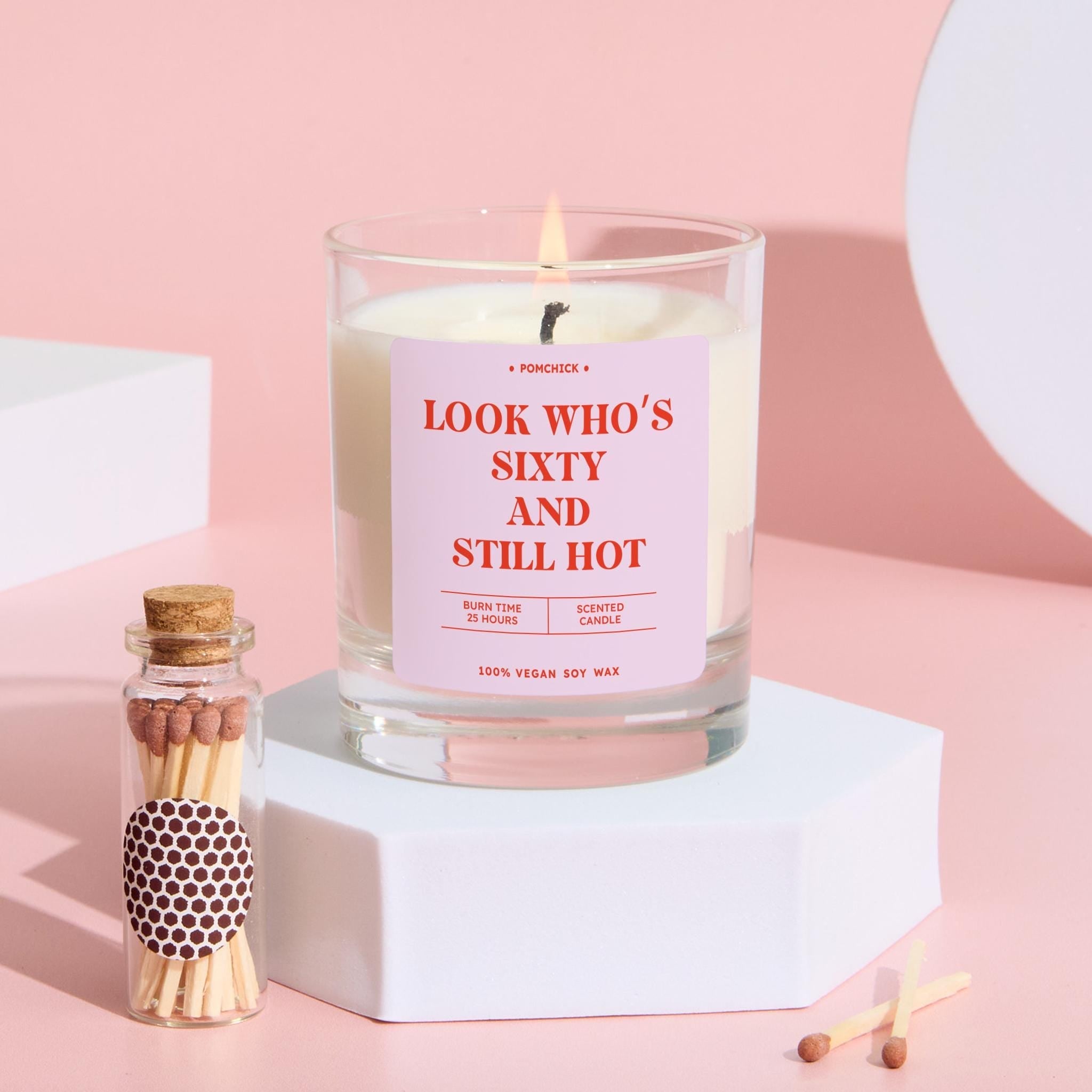 Funny 60th Birthday Candle Gift for Her Keepsake for Best Friend Mum Nanny Sixty in Style and Laughter Vegan Soy Wax Candle