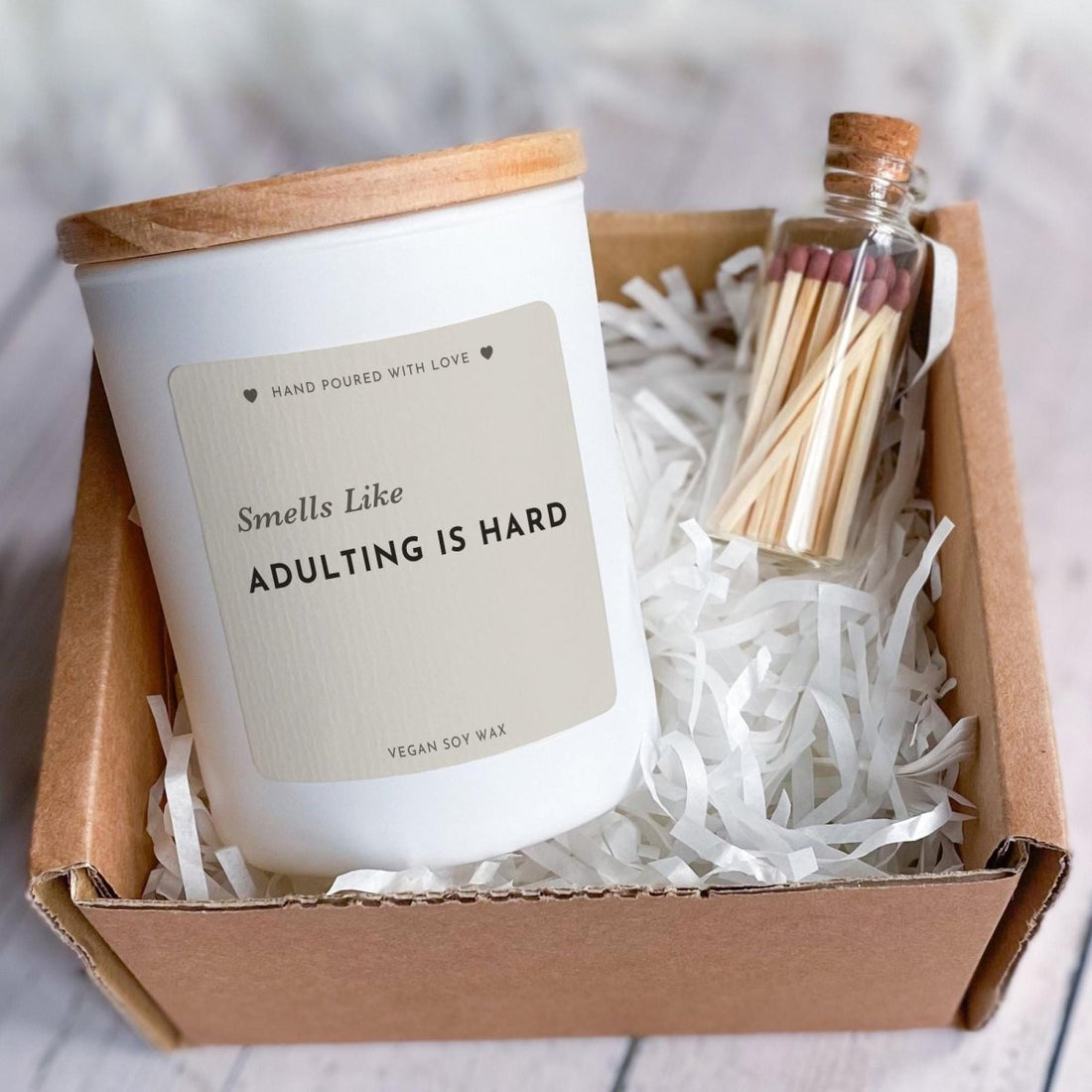 Funny Adulting Candle Gift – Adulting Is Hard Present for Friend, Sister, Colleague