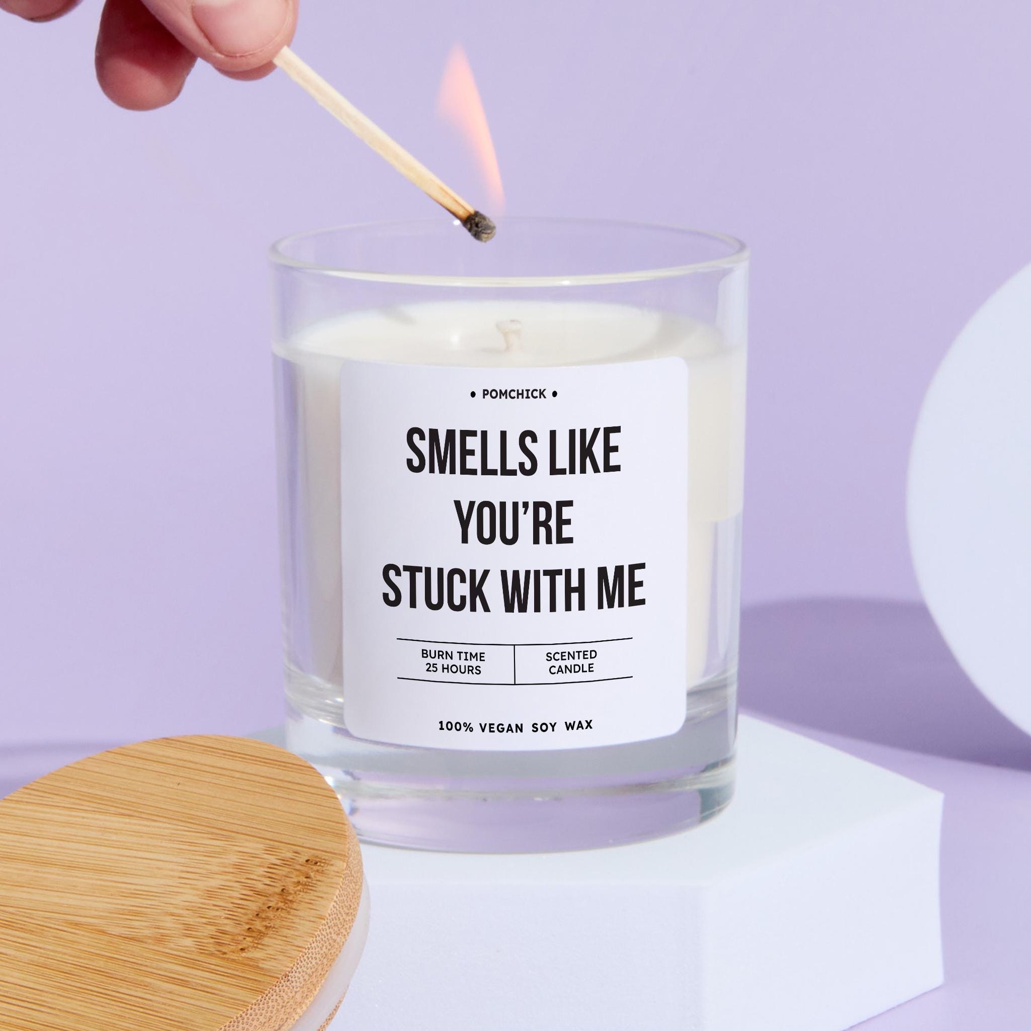 Funny Candle Gift for Girlfriend Wife Partner Smells Like You're Stuck With Me Humorous Keepsake for Valentine's Day Anniversary Birthday