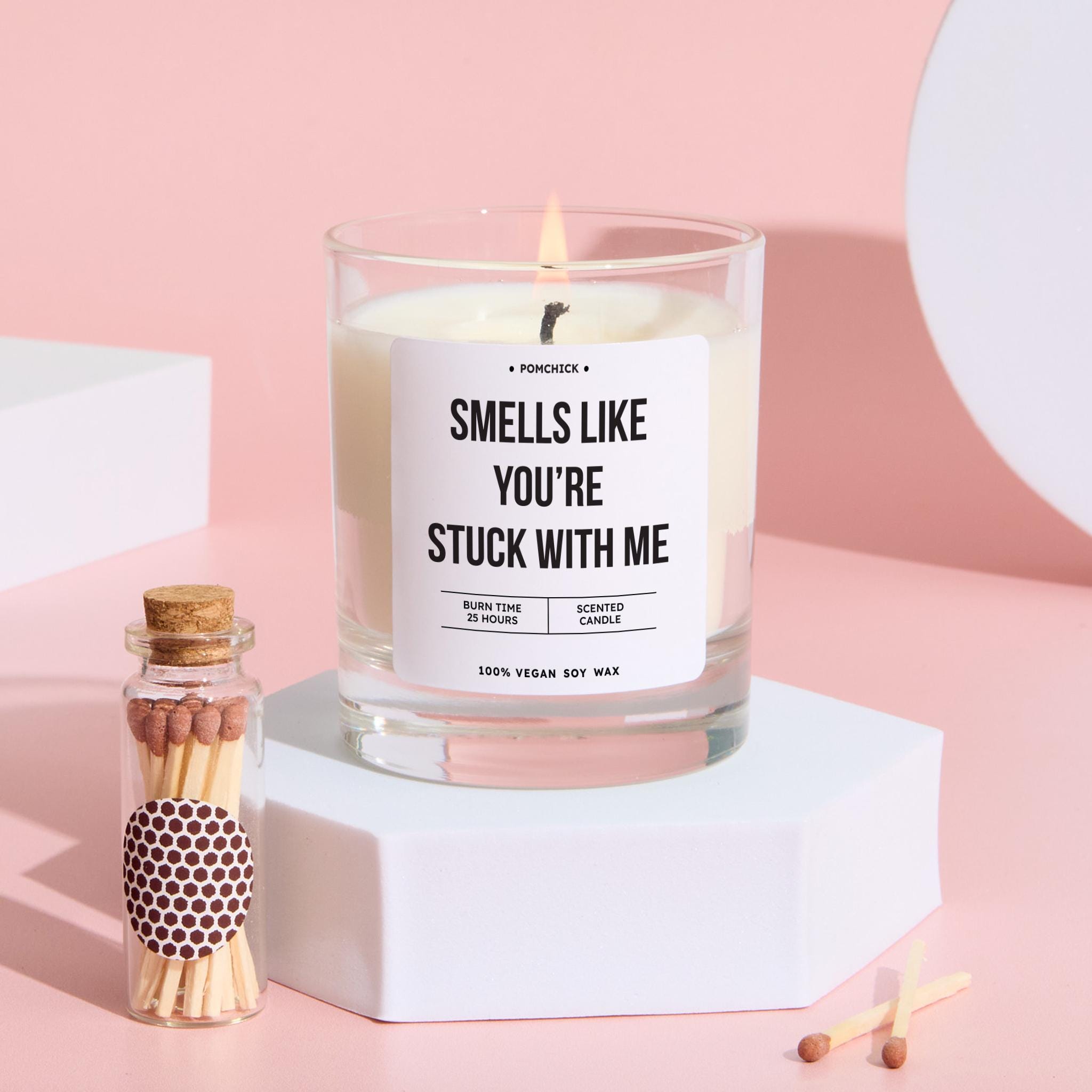 Funny Candle Gift for Girlfriend Wife Partner Smells Like You're Stuck With Me Humorous Keepsake for Valentine's Day Anniversary Birthday