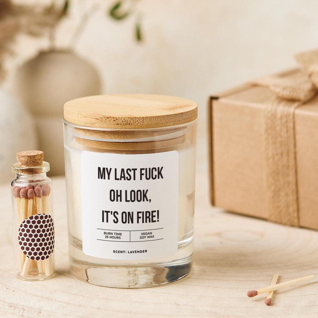 Funny Candle Gift Set Rude Birthday or Breakup Present for Friend Sister Brother or Colleague Bold Soy Wax Keepsake for Her Him