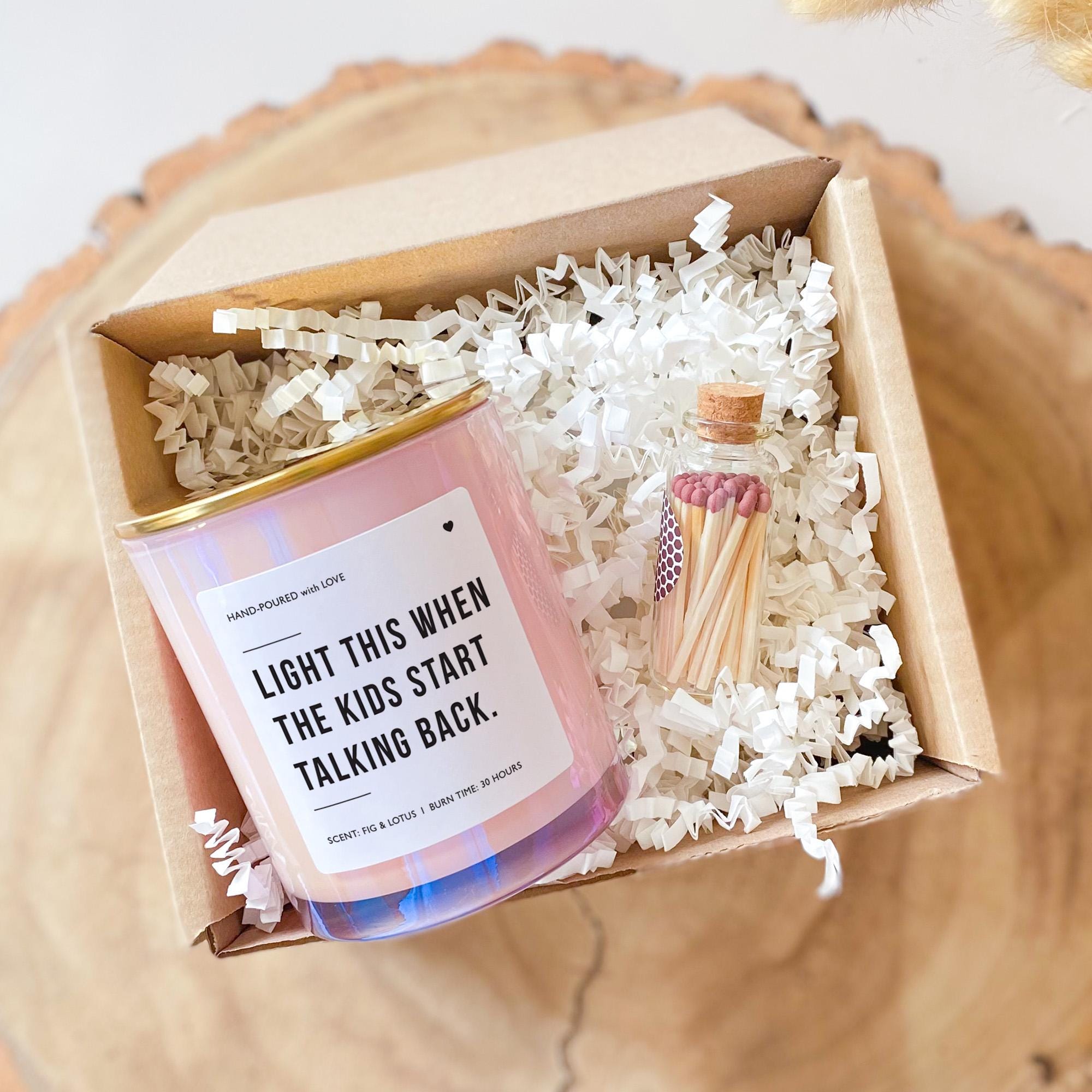 Funny Candle Light This When Kids Talk Back Mother's Day Gift for Mum Mummy Mama Wife Birthday Christmas Present Home Decor New Mum Vegan