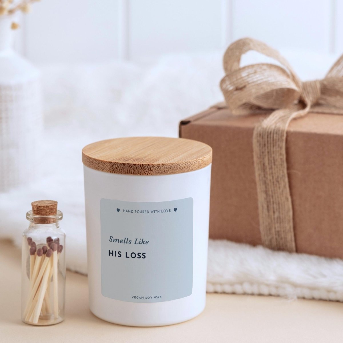 Funny Divorce Candle Gift – His Loss Fresh Start Present for Friend Sister or Newly Single Woman