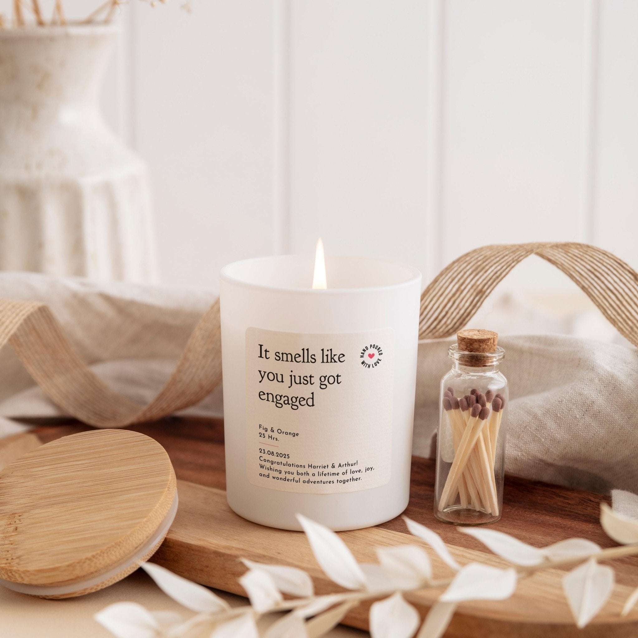 Funny Engagement Candle Gift | Smells Like You Just Got Engaged | Personalised Gift Boxed with Matches | Engaged Men & Women