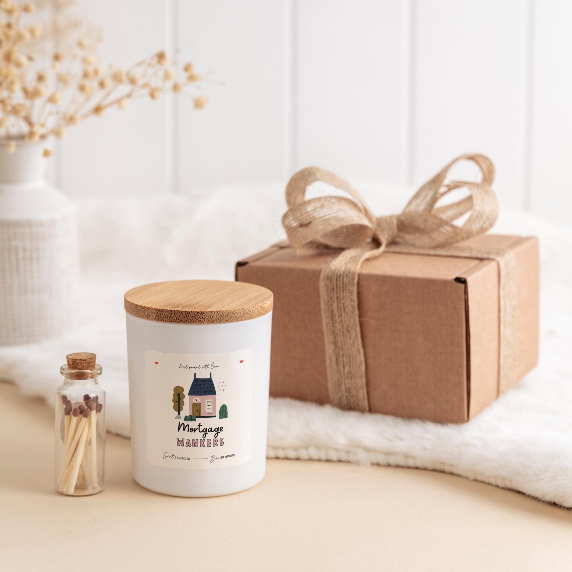 Funny Housewarming Candle Gift | Mortgage Wankers Scented Candle | Cheeky New Home Gift for Friend or Homeowner