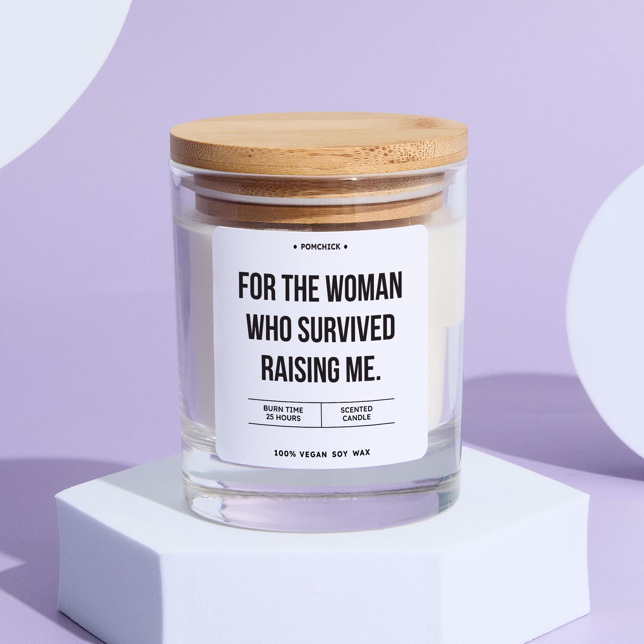 Funny Mum Gift Candle For the Woman Who Survived Raising Me Humorous Scented Keepsake for Mother's Day Mum's Birthday Christmas Appreciation