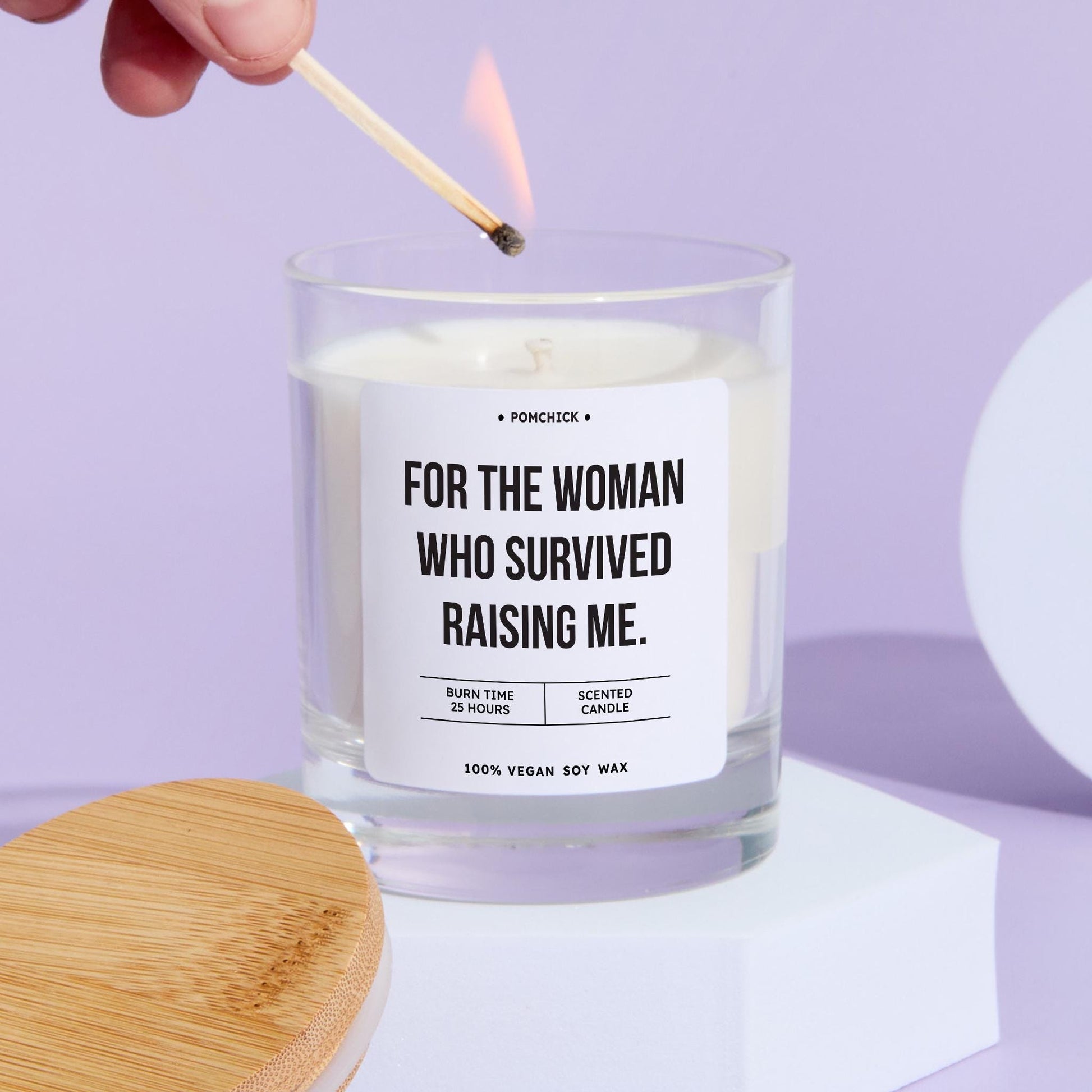 Funny Mum Gift Candle For the Woman Who Survived Raising Me Humorous Scented Keepsake for Mother's Day Mum's Birthday Christmas Appreciation