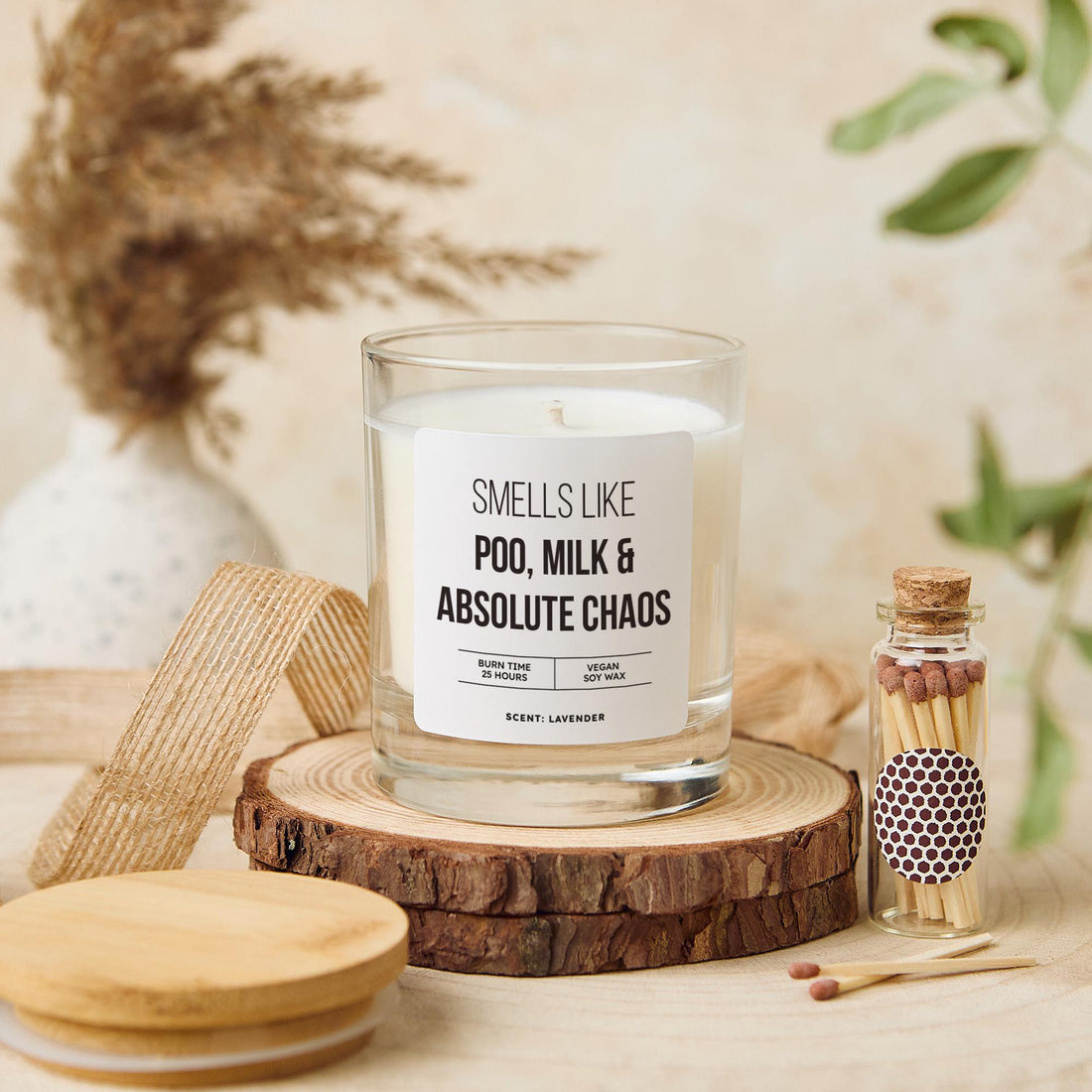 Funny New Parent Candle Gift Set Smells Like Poo Milk & Chaos Cheeky Baby Shower or New Baby Present for New Parents Mum or Dad