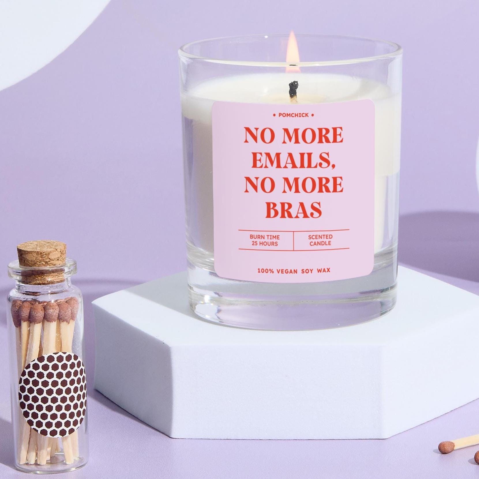Funny Retirement Scented Candle Gift No More Emails No More Bras Gift for Retired Her Perfect Keepsake for Retirements
