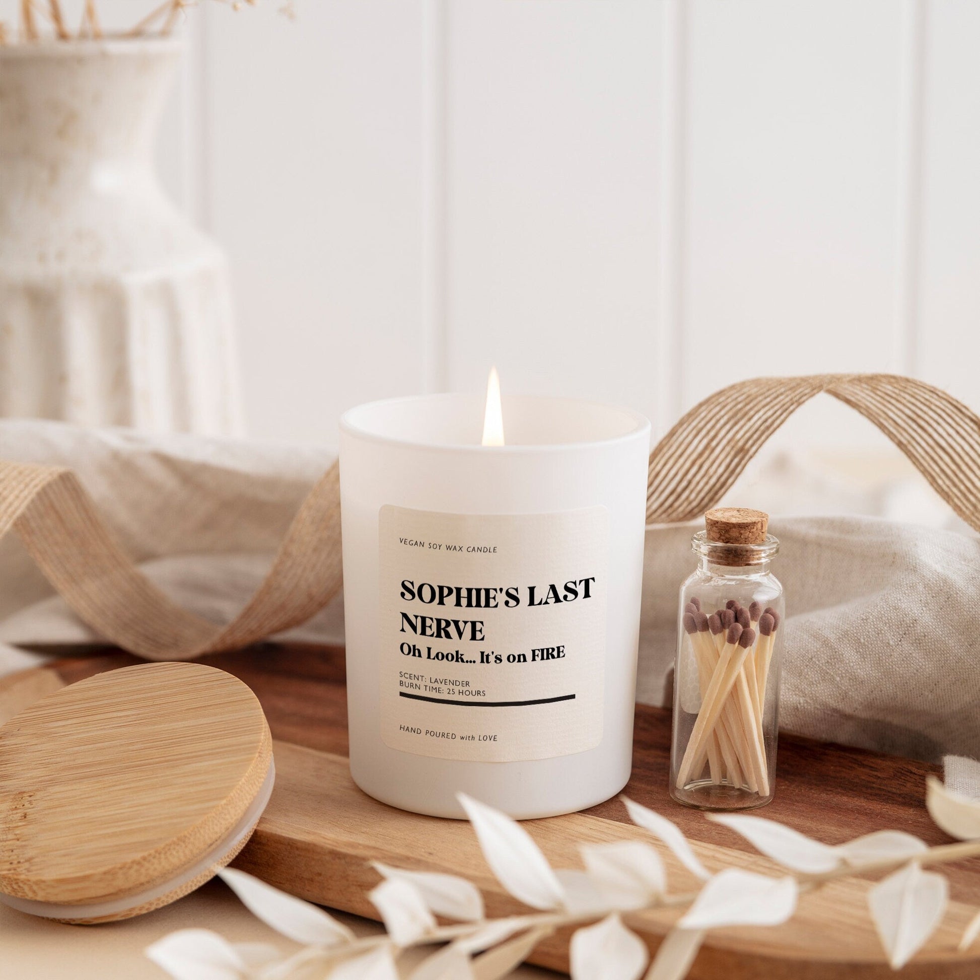 Funny Scented Candle Gift Set For Her Him Name'S Last Nerve Oh Look It'S On Fire Birthday Christmas Gift For Sister Auntie Colleague Boss