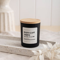 Funny scented soy wax candle gift set for dad Dad's last nerve Oh look... It's on fire Father's Day Christmas Birthday first gift for daddy