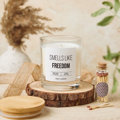 Funny “Smells Like Freedom” Candle Gift – Humorous Divorce Retirement or Graduation Present for Friend Sister Mum or Colleague