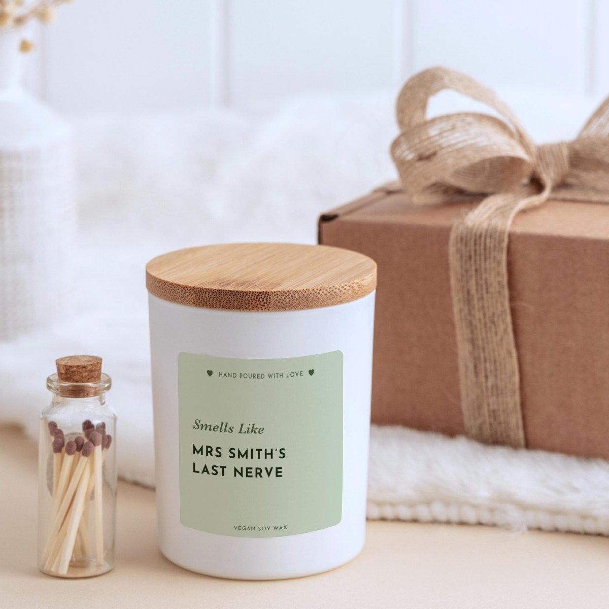Funny Teacher Candle Gift - Smells Like Teacher's Last Nerve For End of Year
