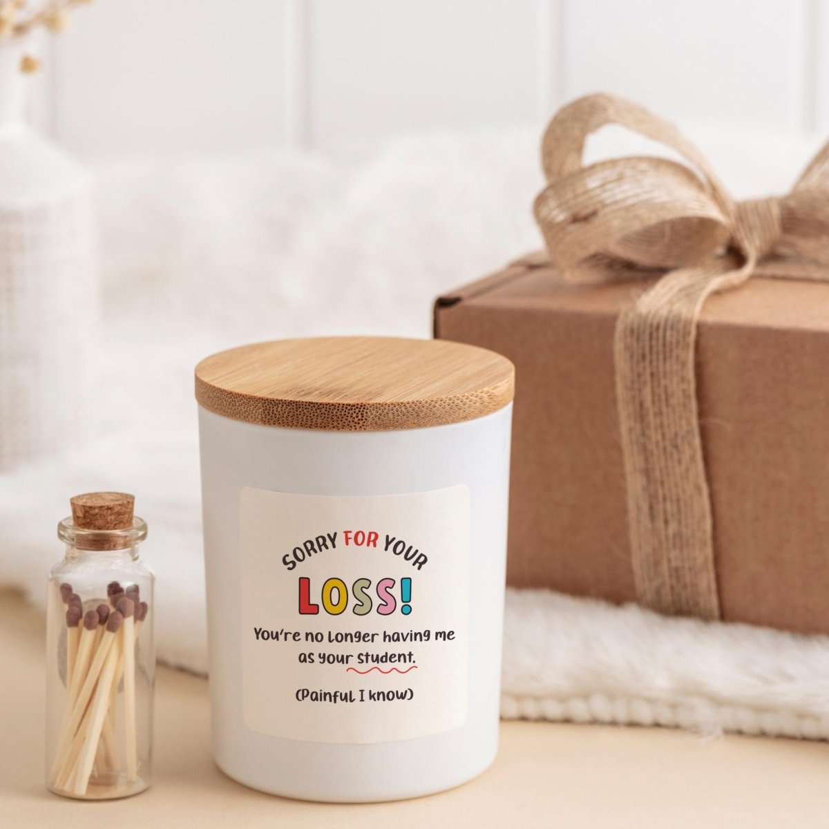 Funny Teacher Leaving Gift Candle – End of Term Thank You Present from Student