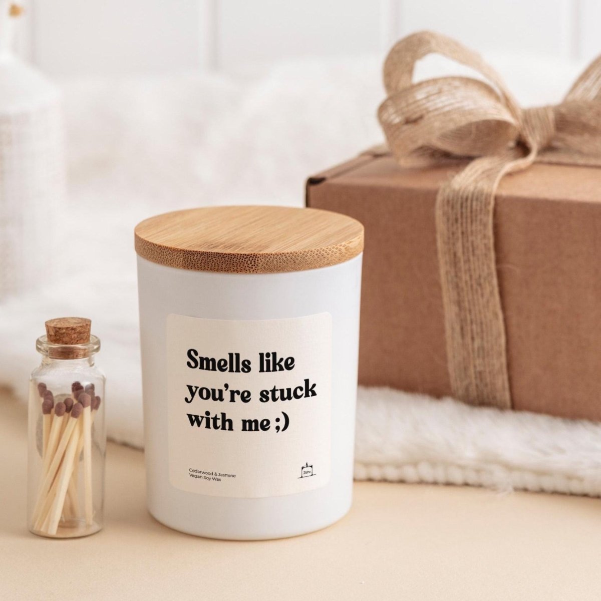 Funny Valentine’s Candle Gift with Matches Jar – Anniversary, Birthday Present