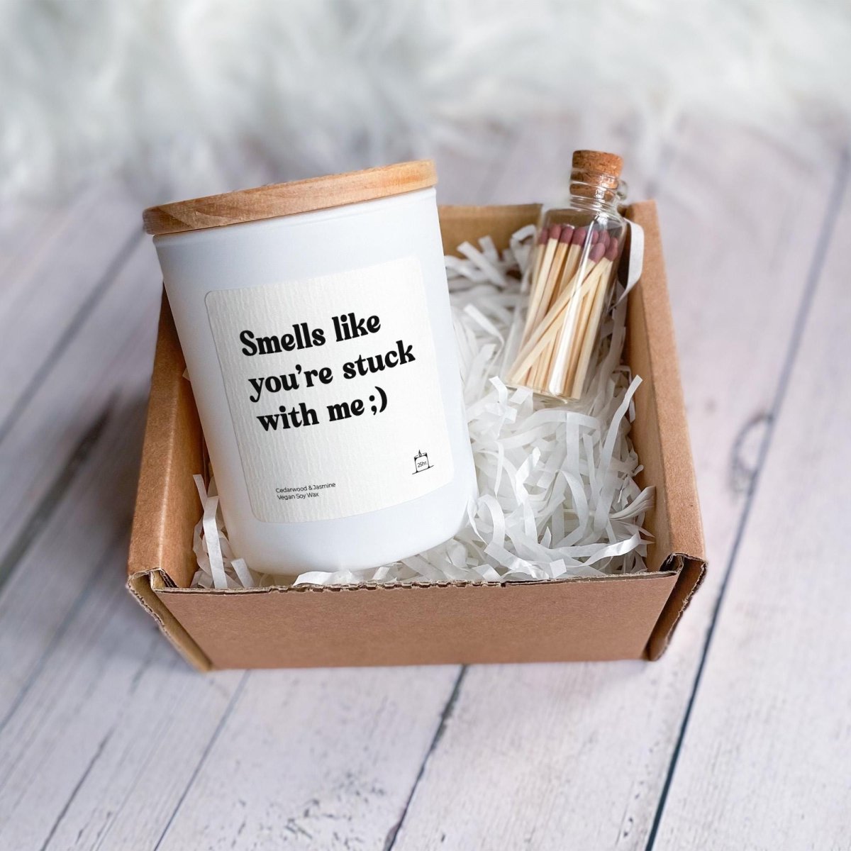 Funny Valentine’s Candle Gift with Matches Jar – Anniversary, Birthday Present
