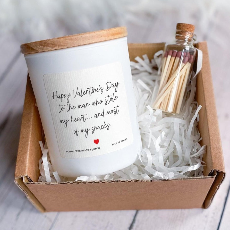 Funny Valentine’s Day Candle Gift Set – Present for Him, Husband, Boyfriend