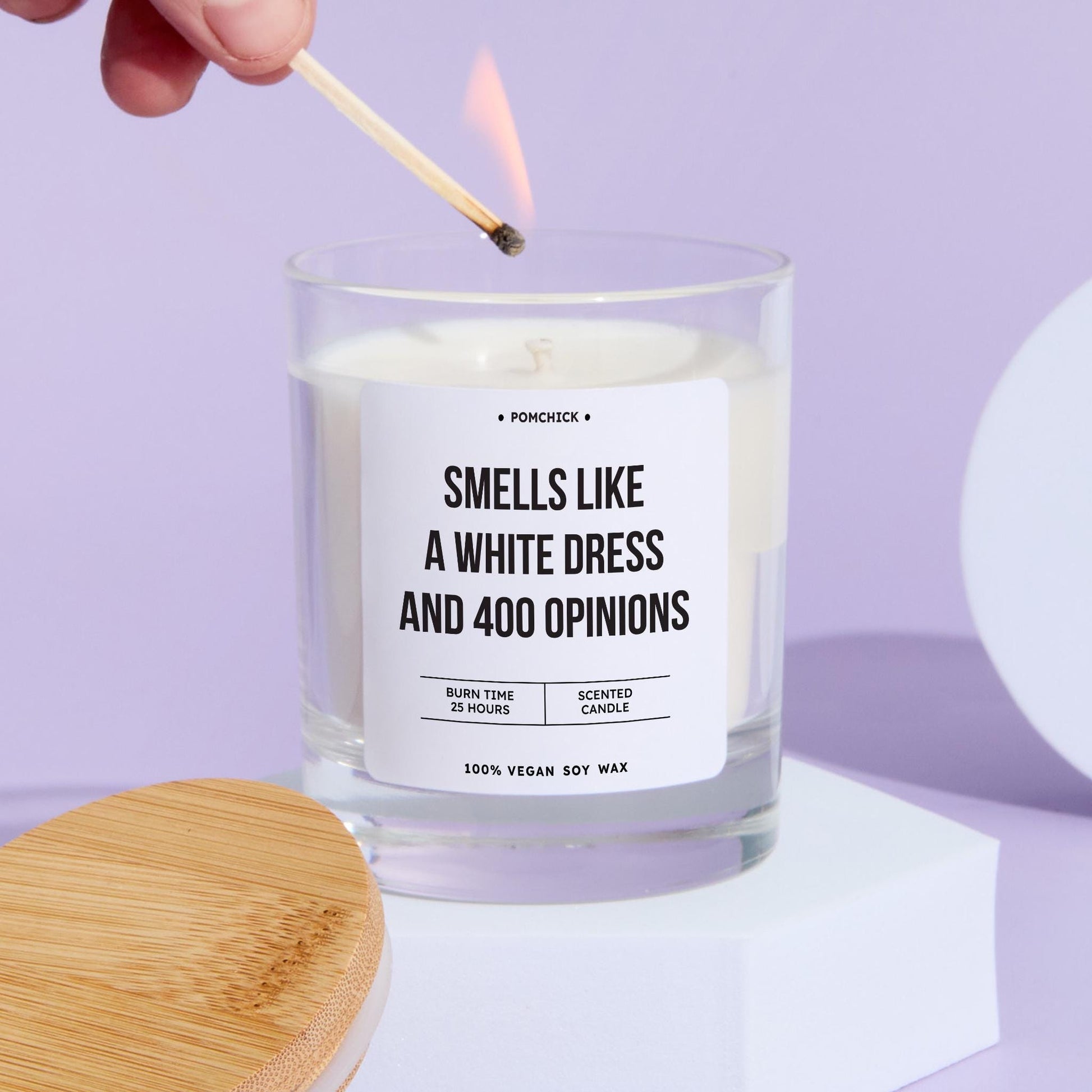 Funny Wedding Gift for Bride Candle Smells Like a White Dress and 400 Opinions Humorous Scented Keepsake for Brides, Bridal Party Hen Party