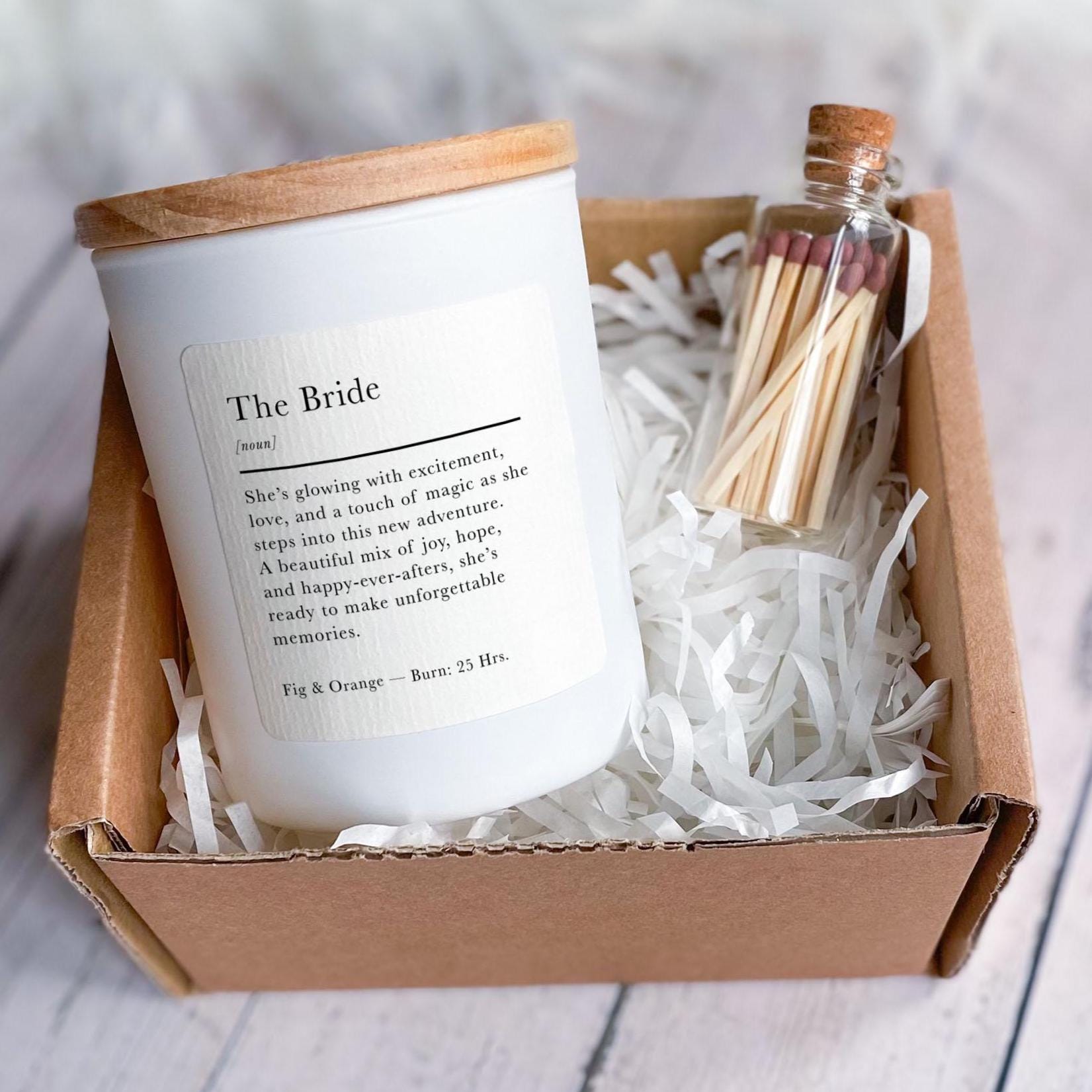 Gift for Bride Scented Vegan Candle Gift Set Definition Style Keepsake for Bride To - Be Wedding Day Bridal Shower or Hen Party Gift