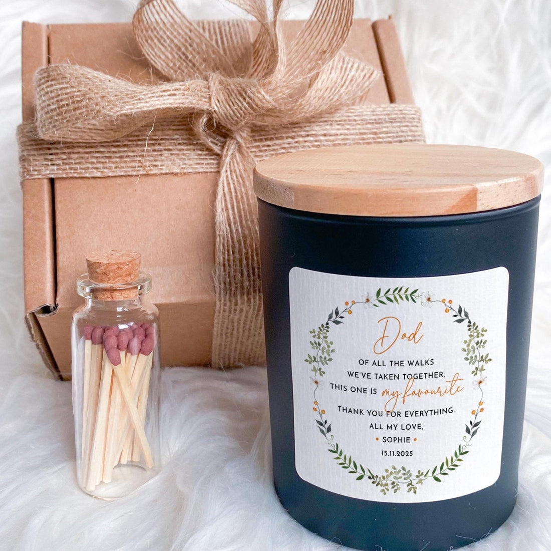 Gift for Father of the Bride Personalised Wedding Day Scented Candle Bride to Dad Gift with Message Keepsake for Walking Down the Aisle