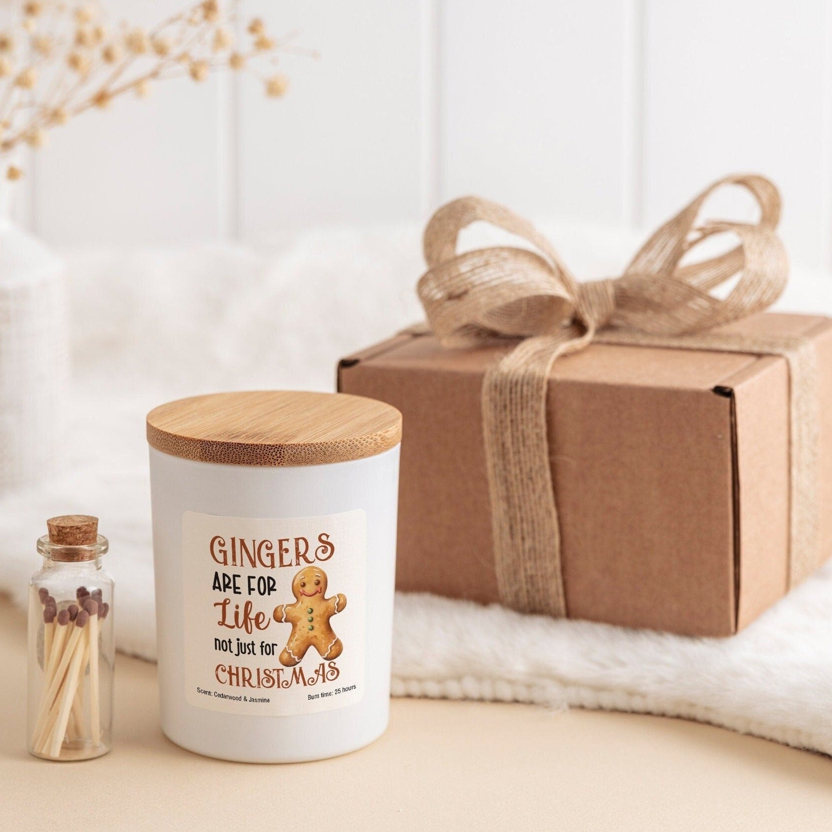 Gingers Are For Life Not Just For Christmas Scented Candle, Gift for Her Him, Gingerbread Man lover, 1st Xmas as a family, Cute decor