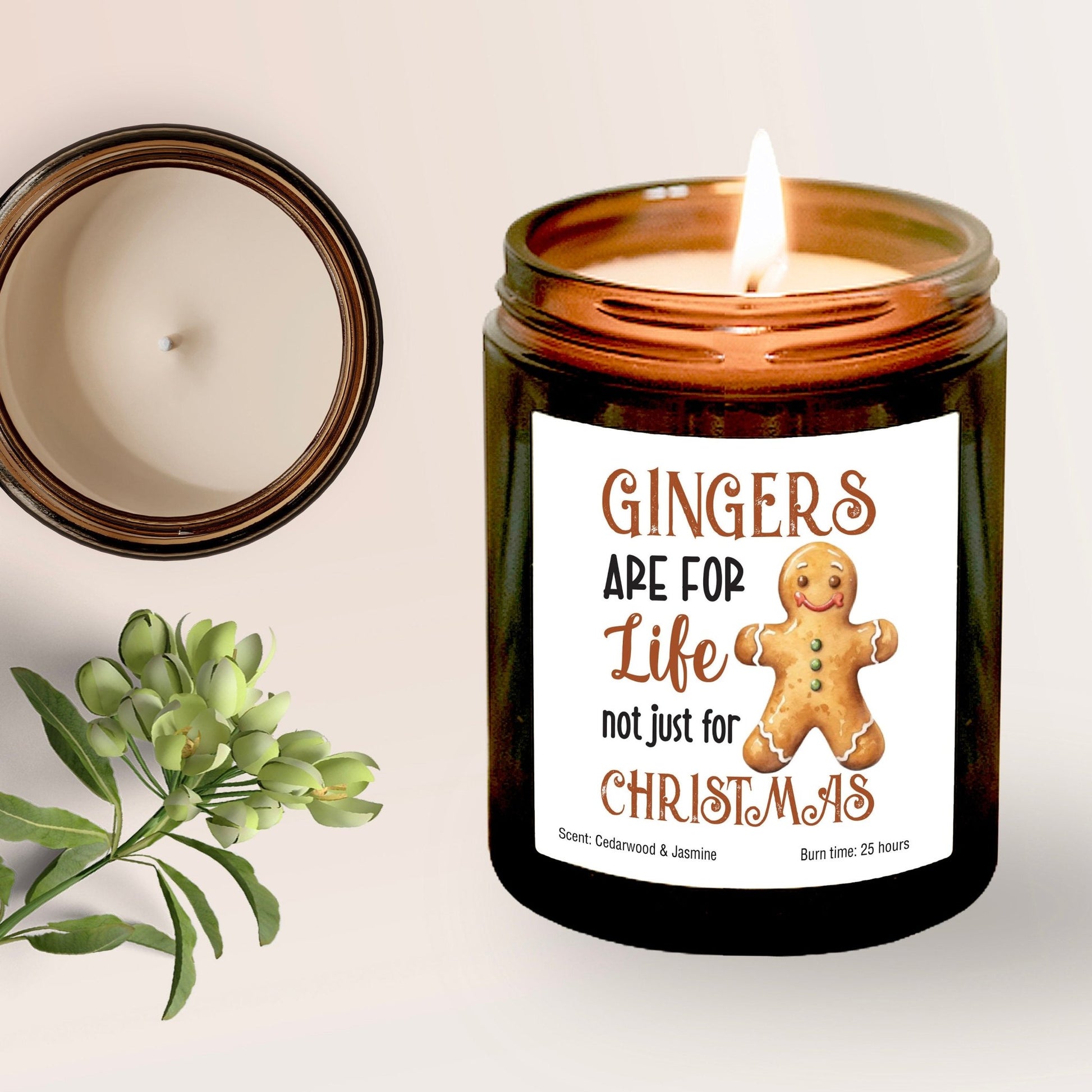 Gingers Are For Life Not Just For Christmas Scented Candle, Gift for Her Him, Gingerbread Man lover, 1st Xmas as a family, Cute decor