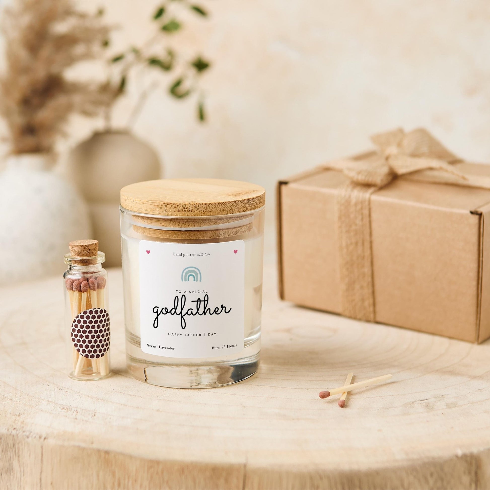 Godfather Candle Gift Set Special Father's Day Keepsake A Thoughtful Appreciation Gift for a Wonderful Godparent