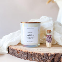 Grandad's cosy moments candle gift set with mini matches jar and gift box Gift for grandad Christmas Father's Day Grandpa's birthday present