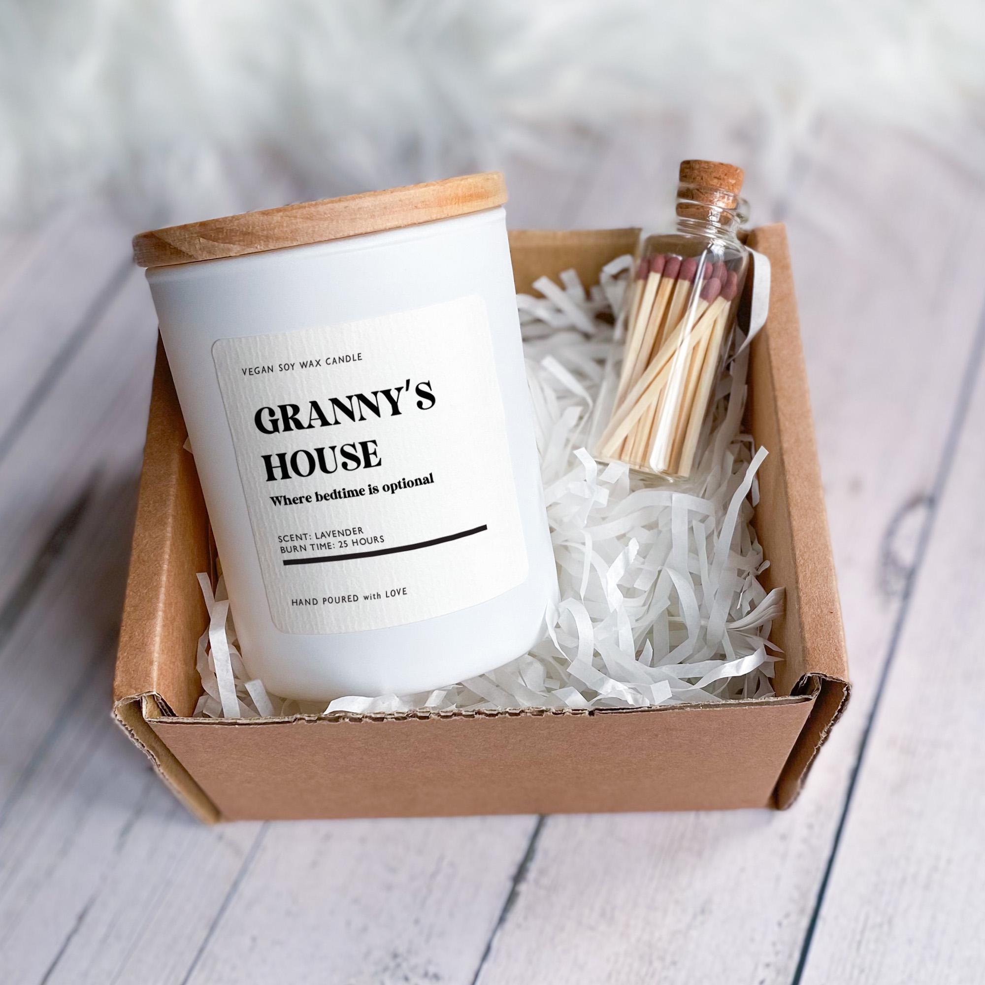Granny's House Candle Funny Gift for Grandma Nanny Grandparent Present Mother's Day Birthday Christmas Cute Home Decor Scented