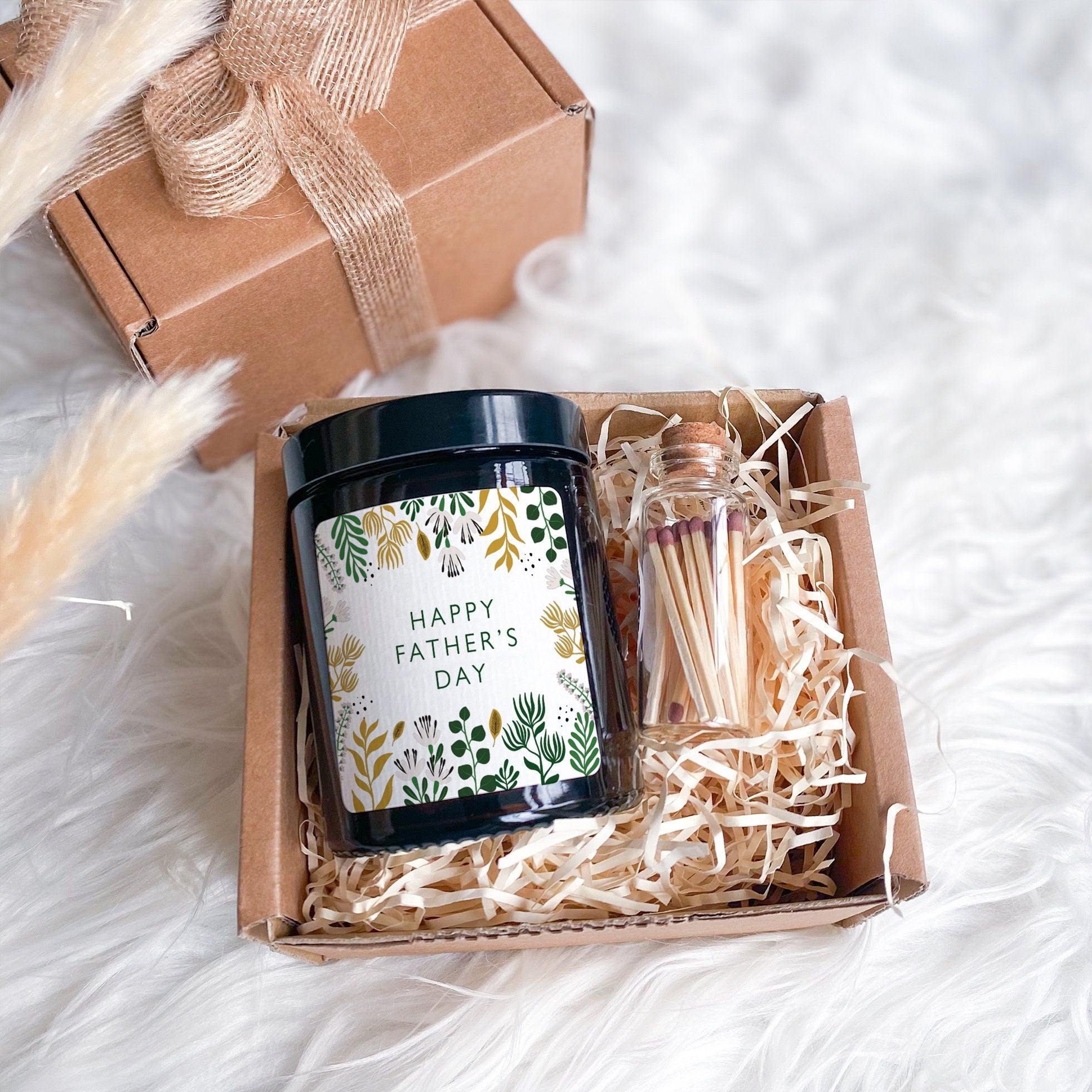 Happy Father's Day scented soy wax vegan candle, FREE GIFT PACKAGE, Gift for dad daddy dada grandad First Father's Day 1st