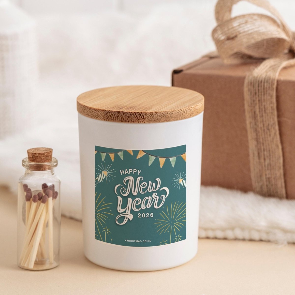 Happy New Year Candle Gift Set - Happy Newyear Present