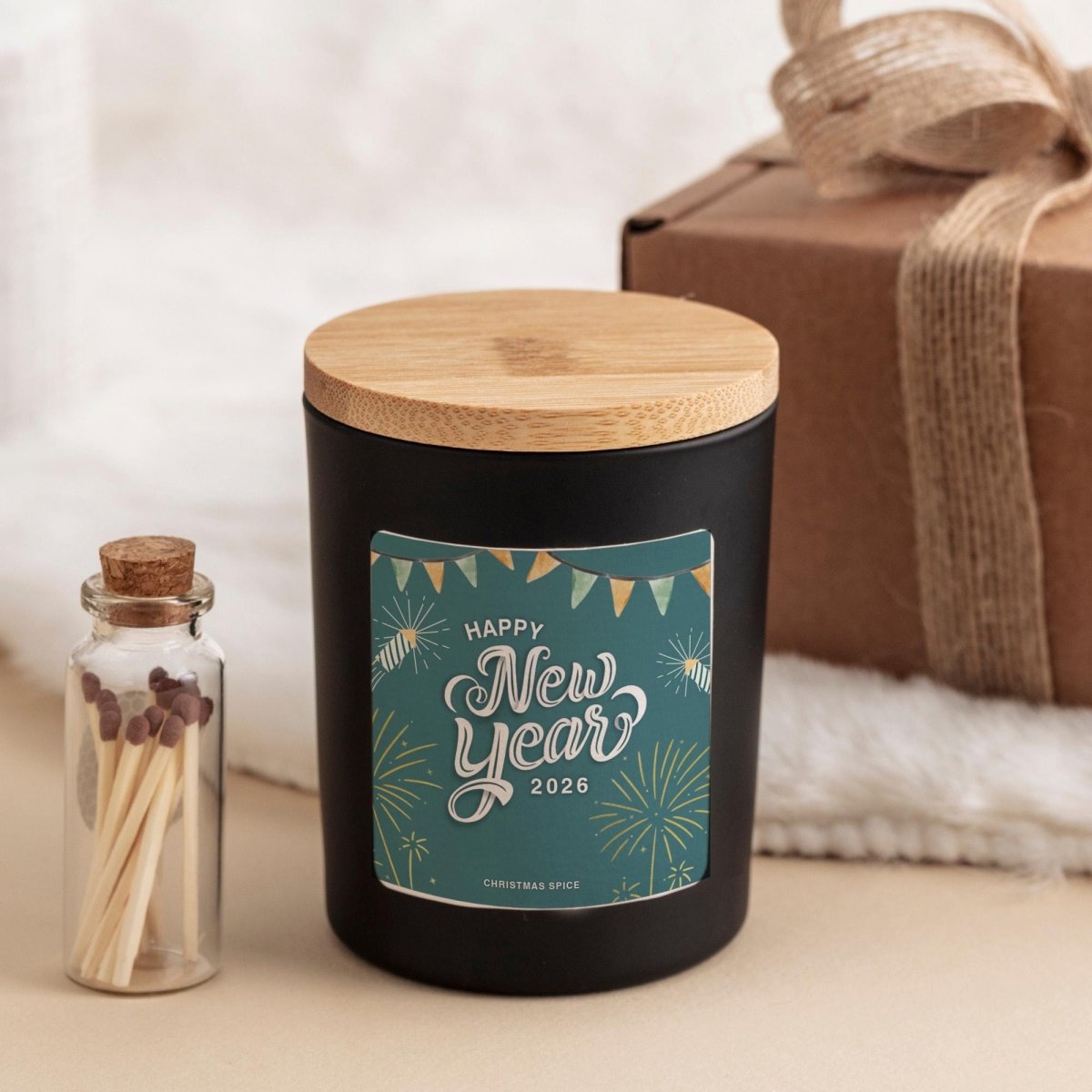 Happy New Year Candle Gift Set - Happy Newyear Present