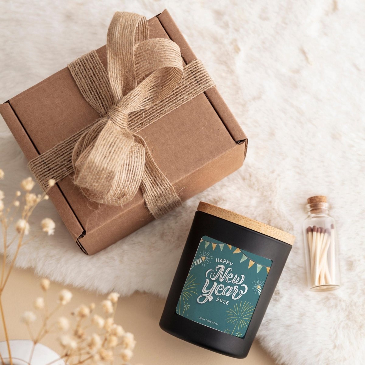 Happy New Year Candle Gift Set - Happy Newyear Present