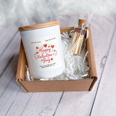 Happy Valentine's Day Candle Gift for Her Gift for Him Soy Wax Candle Vegan Valentines Gift for Wife Girlfriend Husband Fiancee Newlywed