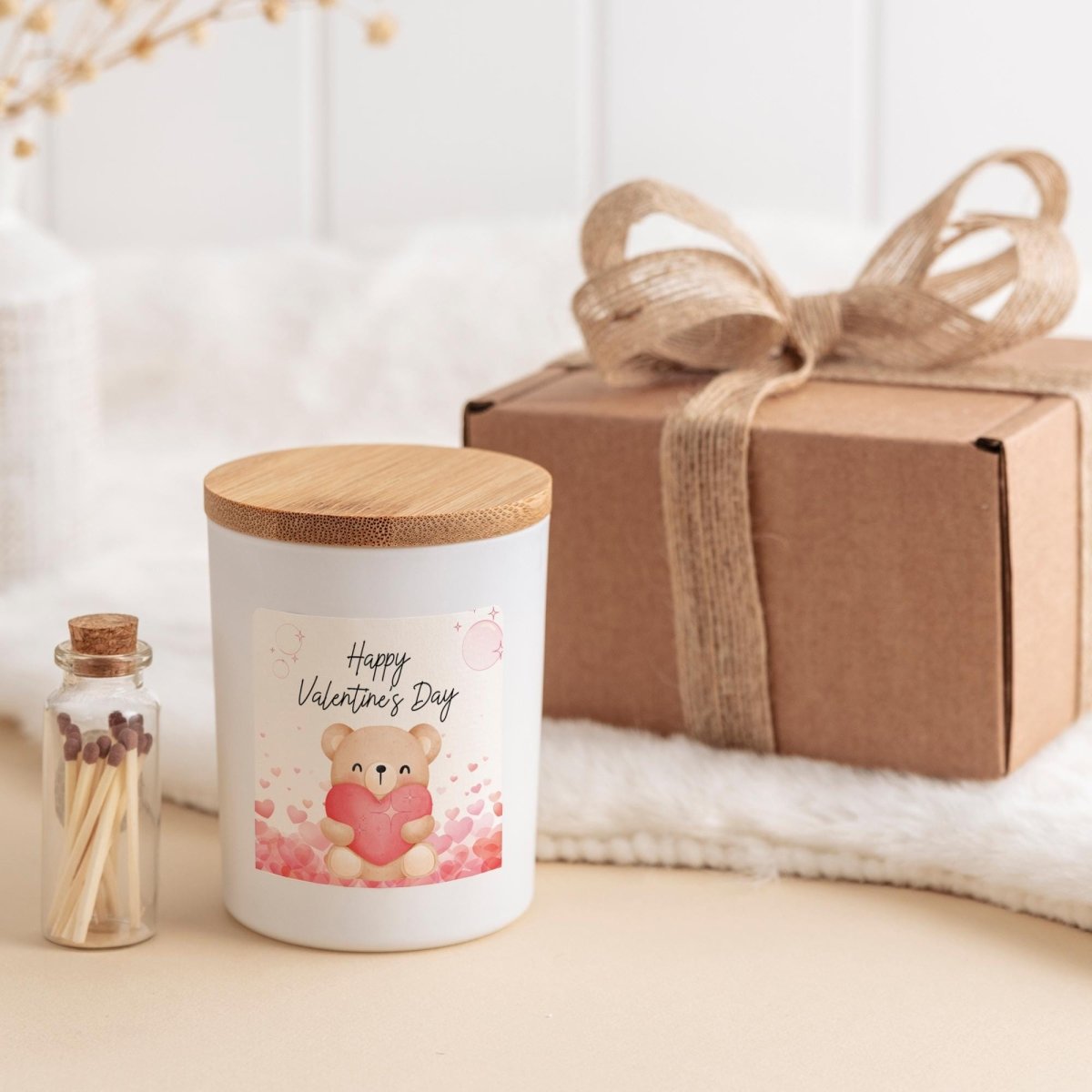 Happy Valentine’s Day Candle Gift – Romantic Vegan Soy Wax Gift for Girlfriend