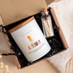 Hello Autumn Scented Candle Pumpkin decor Cosy Fall Gift for Friends Mum Grandma Birthday Gift Autumn Vibes Home Decoration Autumn leaves