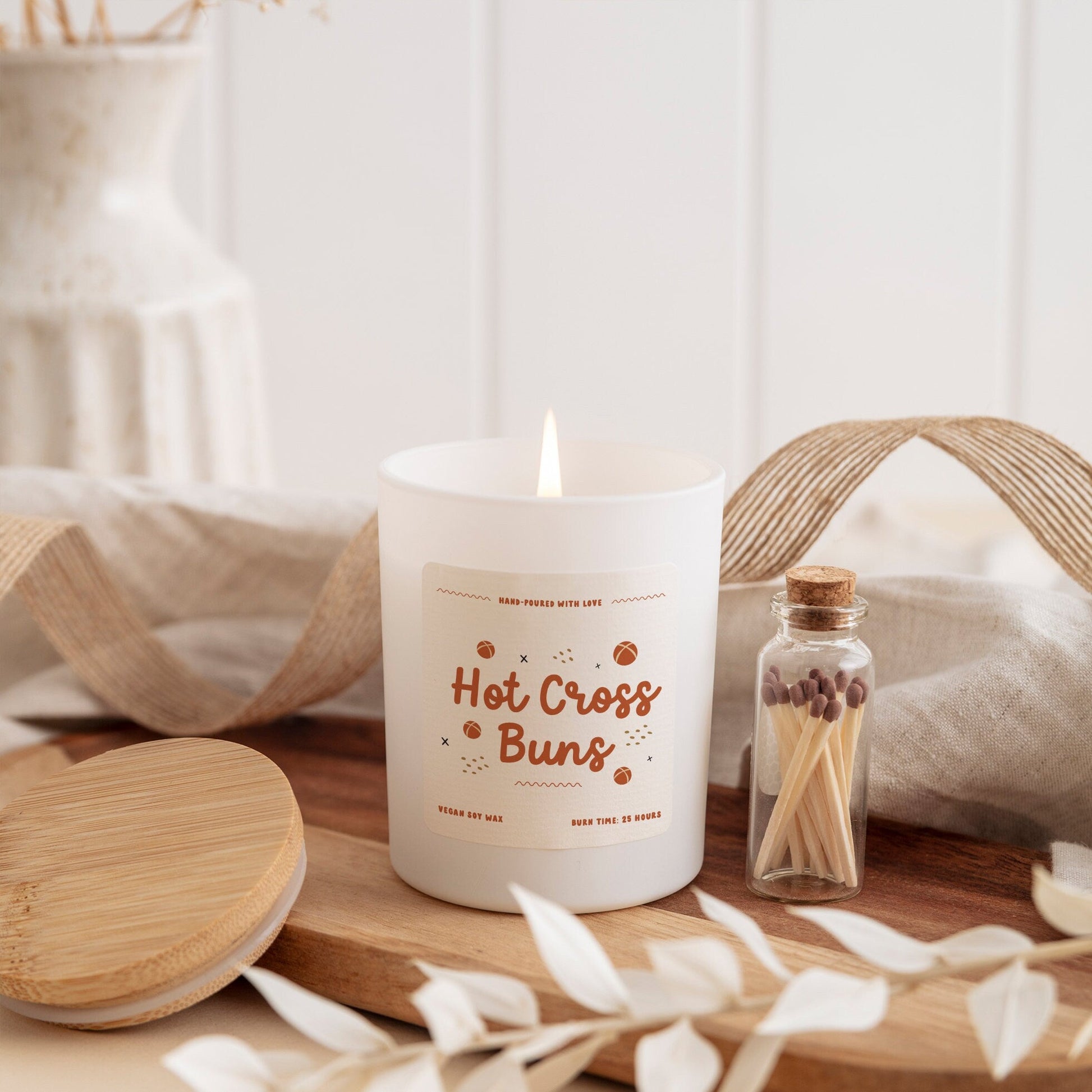 Hot cross buns scented candle, Easter Gift Box for Her Him, Easter decor, Spring gift