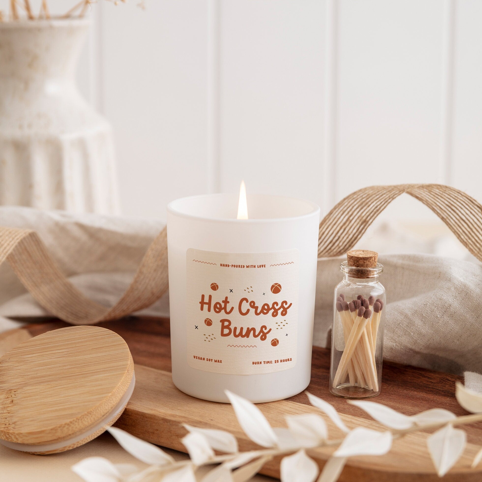 Hot cross buns scented candle, Easter Gift Box for Her Him, Easter decor, Spring gift