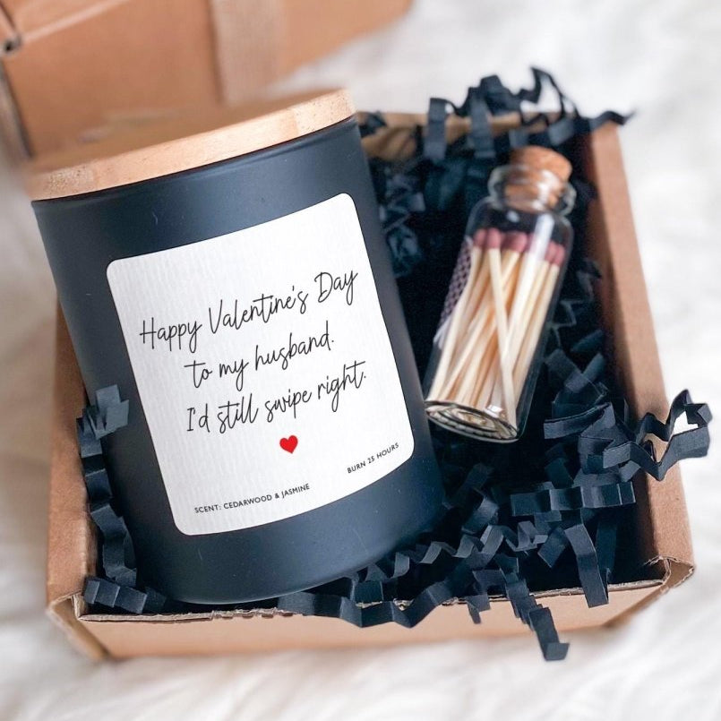 Husband Valentine’s Day Candle – Funny Romantic Quote Gift for Him, Love & Marriage Keepsake from Wife