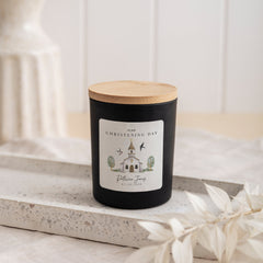 On your Christening day scented candle with name and date Baptism Grandson Granddaughter Son Daughter Nephew Niece Godson Goddaughter gift