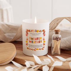 Personalised Sweater Weather Candle Autumn Scented Candle Pumpkin Spice Cosy Fall Gift for Friend Autumn Home Decor Birthday Gift Autumn