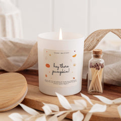 Hey There Pumpkin Autumn Scented Candle Gift Candle Pumpkin Spice Cosy Fall for Friends Mum Grandma Birthday Gift Halloween Home Decoration