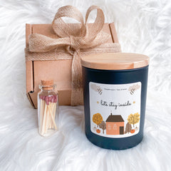 Lets Stay Inside Cosy Autumn Scented Candle Pumpkin Spice Fall Gift for  Friends Mum Dad Grandma Birthday Gift Autumn Vibes Home Decoration