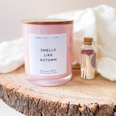 Smells like autumn scented candle with mini matches jar Autumn home decor Cosy decoration Autumn birthday gift Fall decor